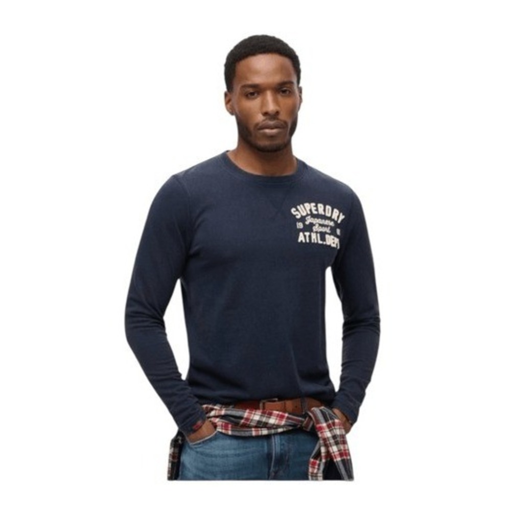 Superdry Vintage Athletic‎ Long Sleeve Tee Rich Navy Blue 2XL